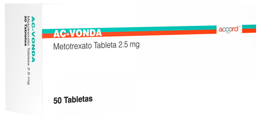 AC-VONDA Cja. c/50 TABS. 2.5 MG.Metotrexato  2.5mg. (Tabs. Orales).